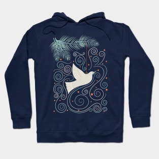 Folk Art Christmas Dove Ornament Hoodie